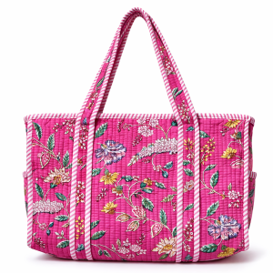 Stylish quilted printed handbag for women | cotton multipurpose tote bag | multi-color variants
